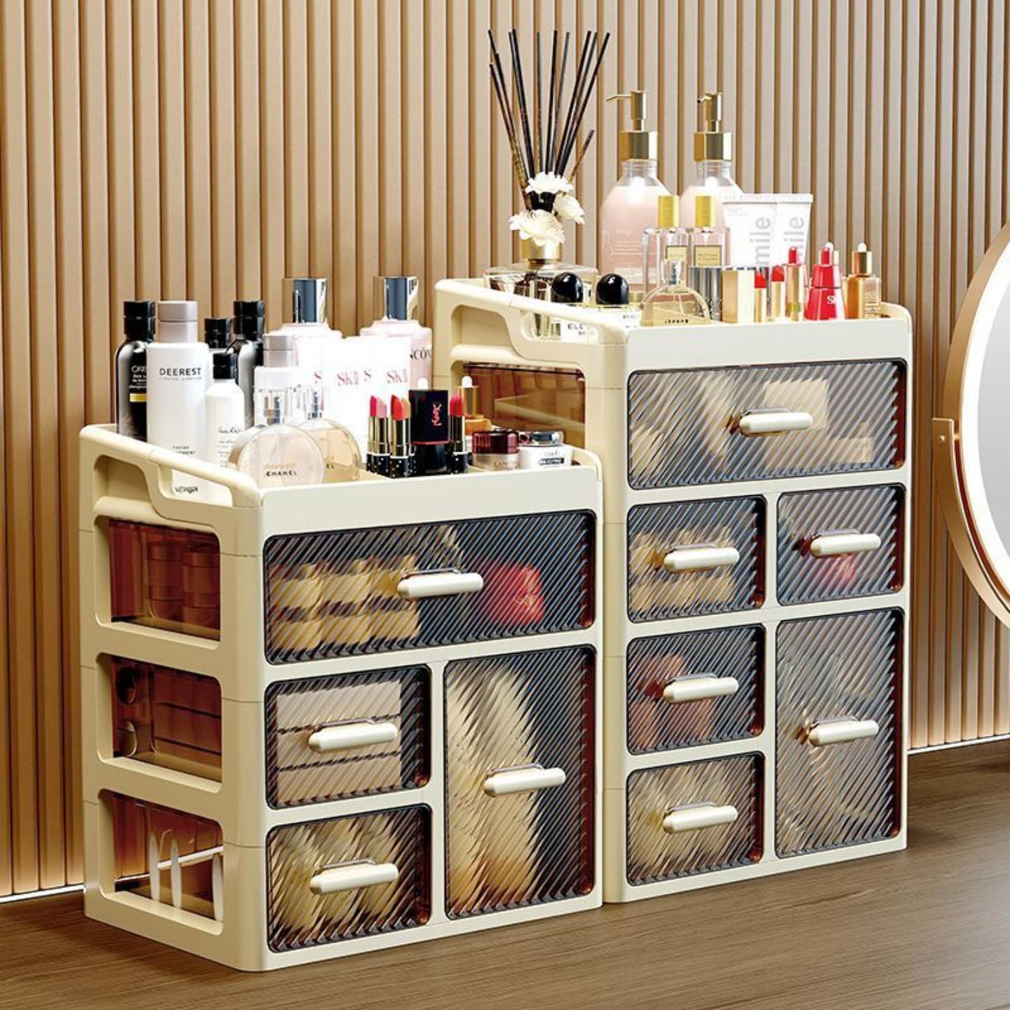 桌面抽屉式多功能化妆品收纳盒