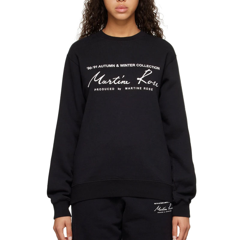 MARTINE ROSE男女长袖T恤薄款纯棉圆领印花针织套头衫潮款跑步服