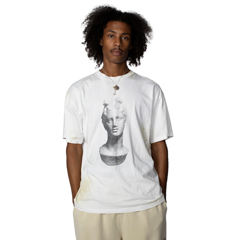ARIES Aged Statue S/S Tee Off夏季宽松潮流雕像图案短袖T恤白色