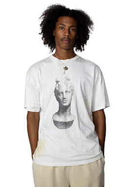 ARIES Aged Statue S/S Tee Off夏季宽松潮流雕像图案短袖T恤白色