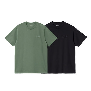 Embroidery刺绣LOGO全棉短袖 CARHARTT Script T恤灰绿 WIP