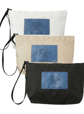 N.HOOLYWOOD Pouch(Midium) Black小号黑色白尼龙手提信封收纳包