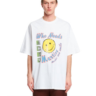 MARTINE ROSE男女宽松短袖夏季纯棉针织圆领透气Oversized短袖T恤