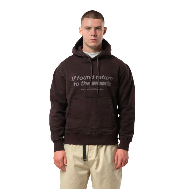 PURPLE MOUNTAIN OBSERVATORY FW25 男女成衣染色字母印花连帽衫