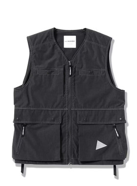AND WANDER Tough Aramid Vest (M)山系耐磨坚韧马甲背心炭灰色