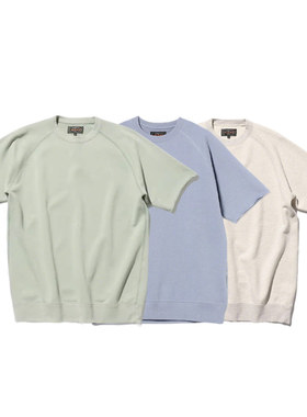 BEAMS PLUS 夏季圆领纯色休闲宽松清凉运动短袖T恤绿色