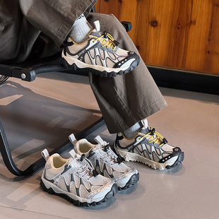 春季新款韩式免系带儿童运动鞋防滑透气男童鞋子户外登山鞋女童鞋