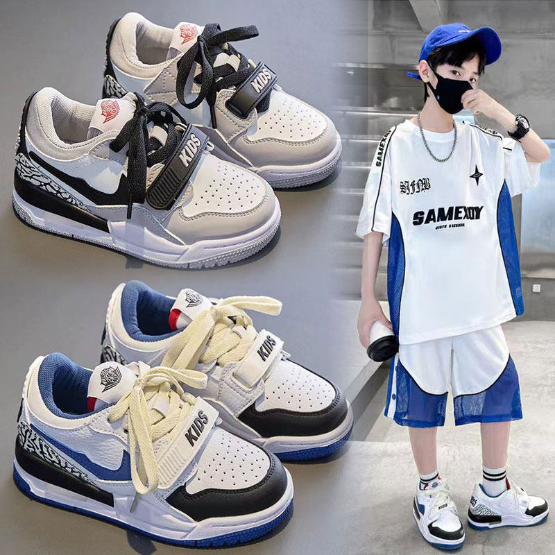 儿童篮球鞋2026春秋新款男童专业训练球鞋女童真皮运动鞋跑步鞋潮