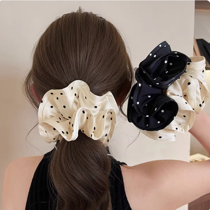 法式木耳边波点大肠发圈女高级感