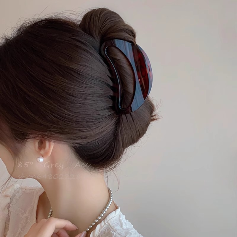 法式醋酸高级感鲨鱼夹女春夏复古