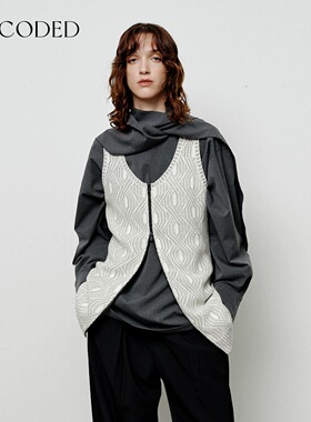 Uncoded深灰色上衣衬衫个性飘带设计看宽松显瘦高级简约KWWA1N004