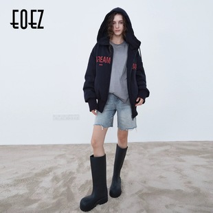 eoez藏青/灰色宽松卫衣廓型鹅绒服男女同款经典保暖25新款EZY7099