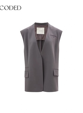 Uncoded深灰色通勤西装马甲宽松廓形都市大女主秋季新款KWWA1W234