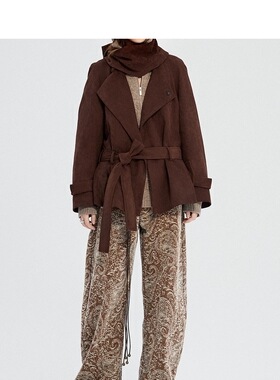 Uncoded咖色H廓形御寒鹅绒服收腰显瘦优雅新款 配：腰带KWWW4W096