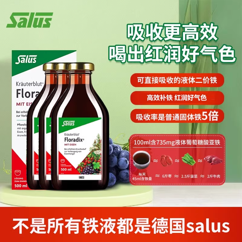 德国Floradix/铁元补铁铁剂500ml