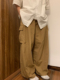 山月拾酒 24SS复古日系大口袋垂感男女宽松军事直筒阔腿长裤