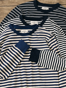 山月拾酒 25AW复古阿美咔叽日系轻薄中性多色打底卫衣条纹长袖