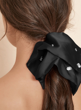 DAINEI岱妮都市星光发圈法式方形发圈女带钻丸子头马尾发绳发饰