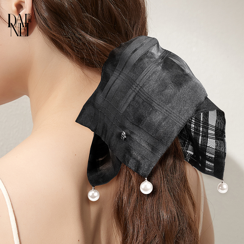 DAINEI岱妮轻纱格纹方形发圈