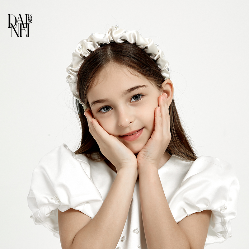 DAINEI珍珠云朵褶皱发箍软萌可爱