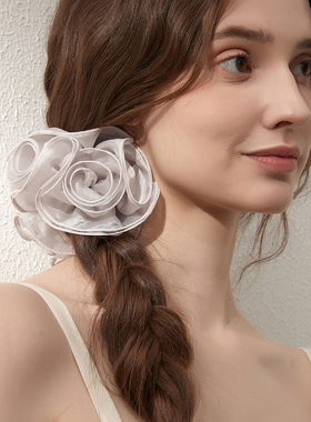 DAINEI岱妮花朵发圈2女款头花法式扎丸子头低马尾盘发发绳发饰