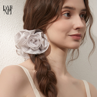 DAINEI岱妮花朵发圈2女款 扎丸子头低马尾盘发发绳发饰 头花法式