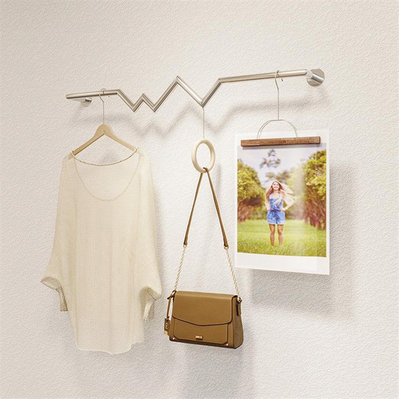 服装店展示架上墙正挂衣服架子壁挂女装店挂衣架不锈钢拉丝服装架