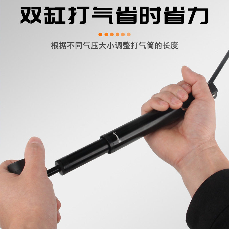 DRCKHROS铝合金打气筒厂家便携迷你高压充气带气压表自行车打气筒