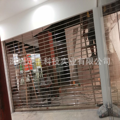 深圳手电自动不锈钢管状透气卷门镂空格状电动卷帘闸门厂家包安装