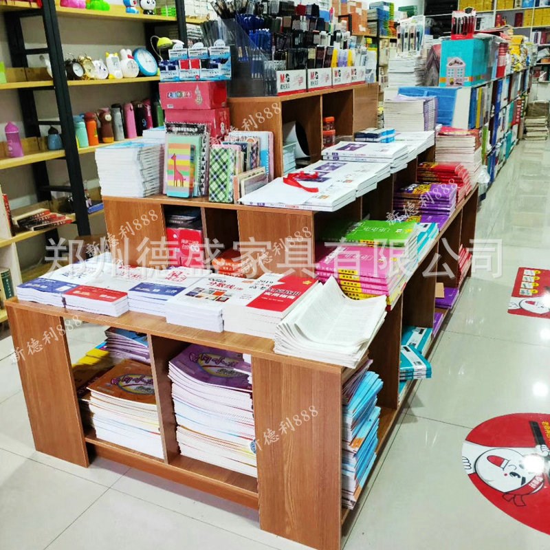 书店书架展示架 图书中岛柜 图书馆展示柜 木质书柜 图书架货架