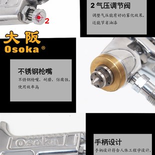OSOKA精品气动喷漆枪W101家用油漆家具W101防盗门W71木门喷枪