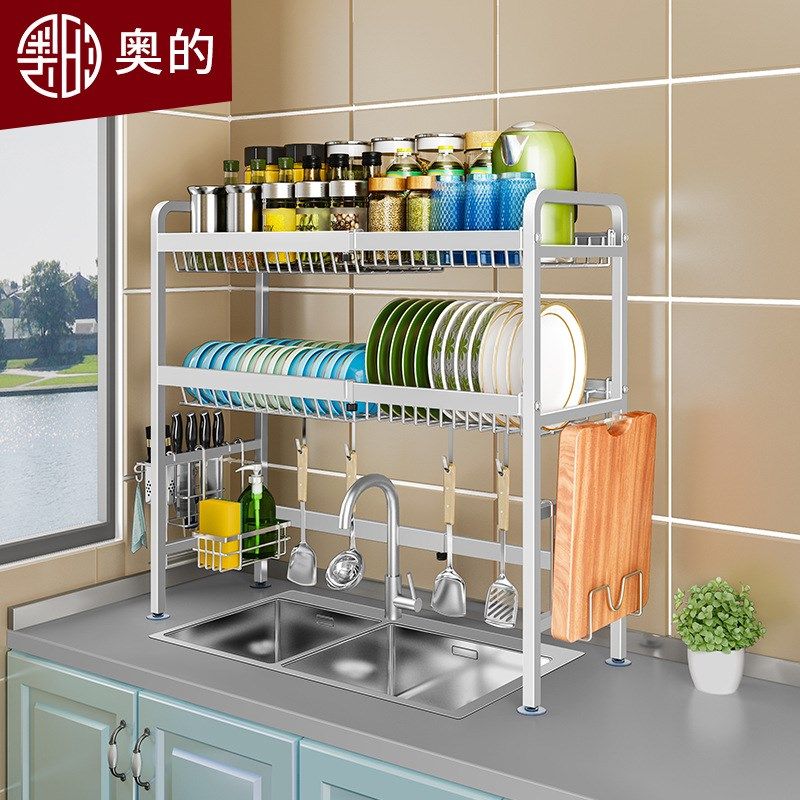伸缩水槽置物架304不锈钢碗碟收纳架水池上方沥水架晾碗筷碗盘架,家装主材,置物架,淘宝优惠券,粉丝福利购,淘宝优惠卷
