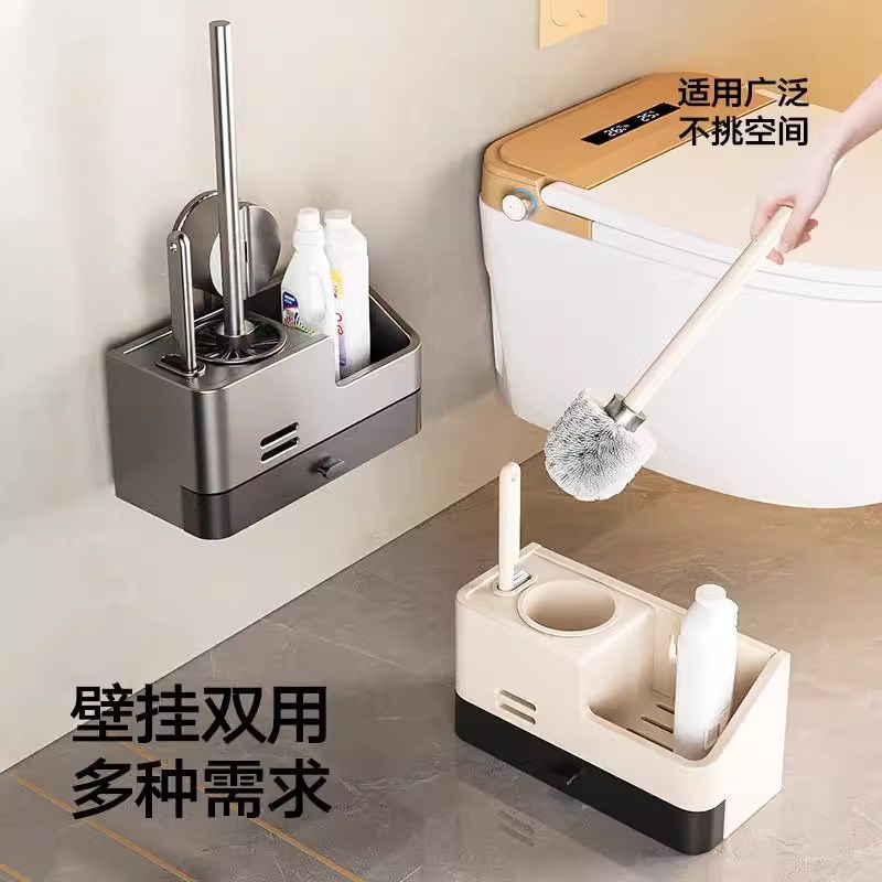 吸盘马桶刷免打孔壁挂卫生间置物架厕所新款马桶专用刷子清洁神器