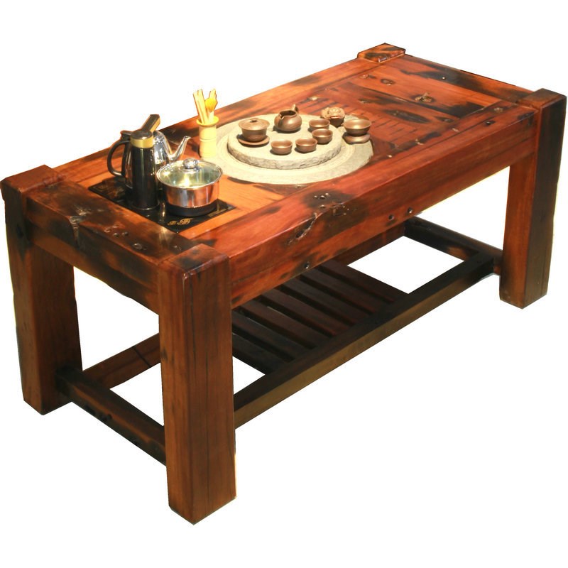 老船木茶台古船木茶桌客厅阳台泡茶台桌椅组合加工新中式禅意茶几