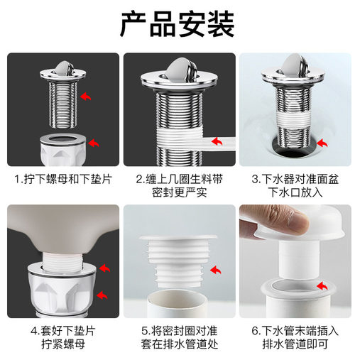 靓勒洗脸盆防臭下水管省空间横排台盆下水器墙地排洗手排水管配件