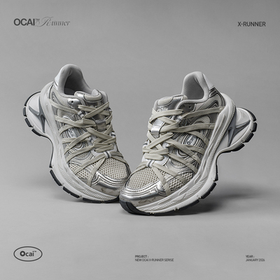 【01.20 0点发售】Ocai“X-Runner”绑带灰飞碟2.0厚底增高老爹鞋