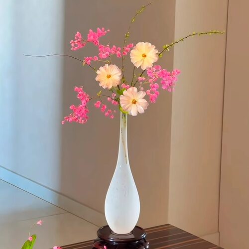 复古禅意玻璃花瓶中式玉净瓶
