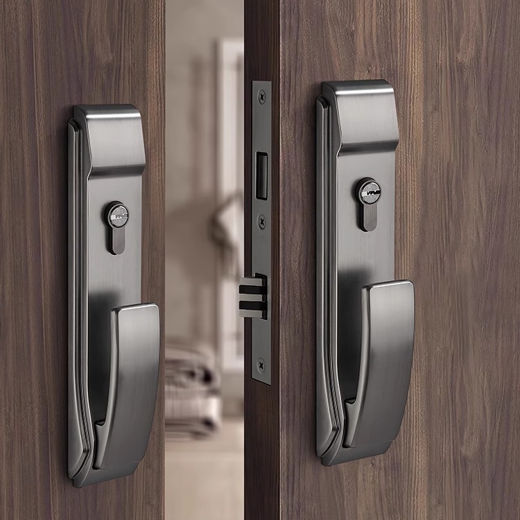 专利设计推拉式静音室内卧室门锁