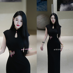 刺绣旗袍 原创复古新中式 映荷 秋季 中国风 修身 尔尔古典美学