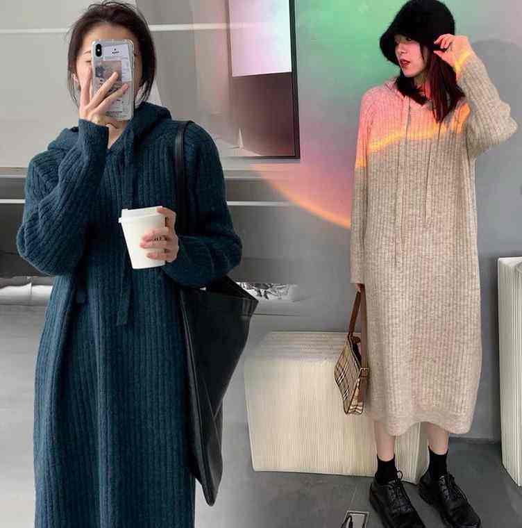 秋冬装新款大码孕妇装时尚款套装韩版宽松连衣裙冬季加厚针织毛衣