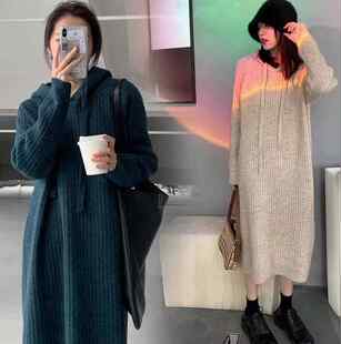 秋冬装新款大码孕妇装时尚款套装韩版宽松连衣裙冬季加厚针织毛衣