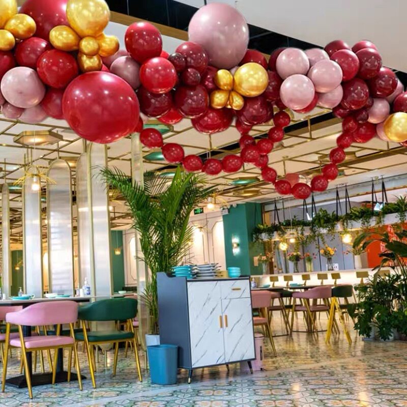 商场七夕店铺门头气球链商场开业周年庆活动生日派对装饰门店橱窗
