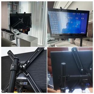 显示器支架电脑无孔显示器配件底座台式可升降无背孔扩展屏机械臂