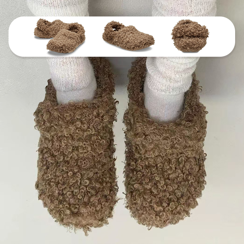 Crocs卡骆驰休闲复古包头毛拖鞋