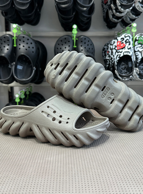 CROCS卡骆驰夏季厚底拖鞋舒适沙滩鞋波波凉拖露趾一字拖 208170