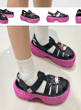 Crocs卡骆驰雪屋库洛米女士户外休闲厚底增高防滑舒适凉鞋210104