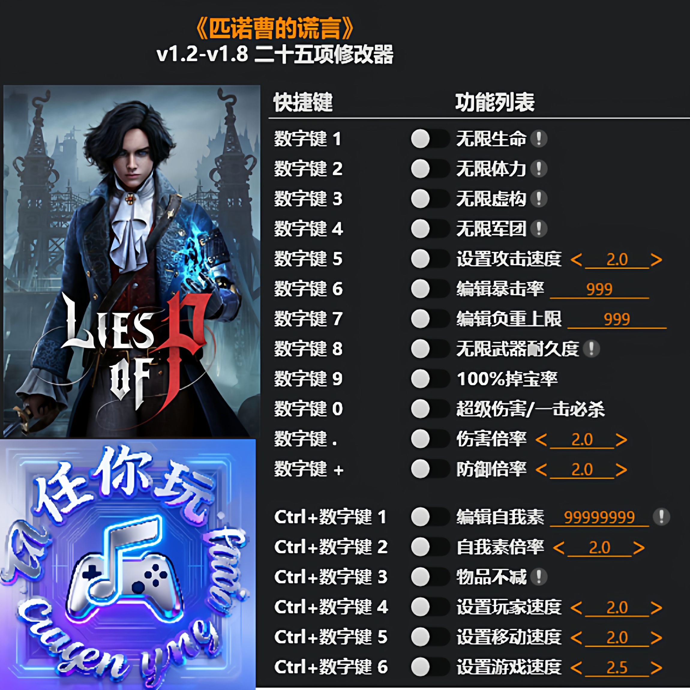 《匹诺曹的谎言》修改器 Steam专用电脑科技辅助工具不含游戏