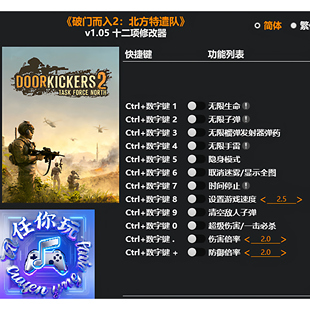 《破门而入2:北方特遣队》修改器 Steam科技辅助工具不含游戏