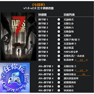 《七日杀》修改器 Steam正版专用电脑科技辅助工具不含游戏