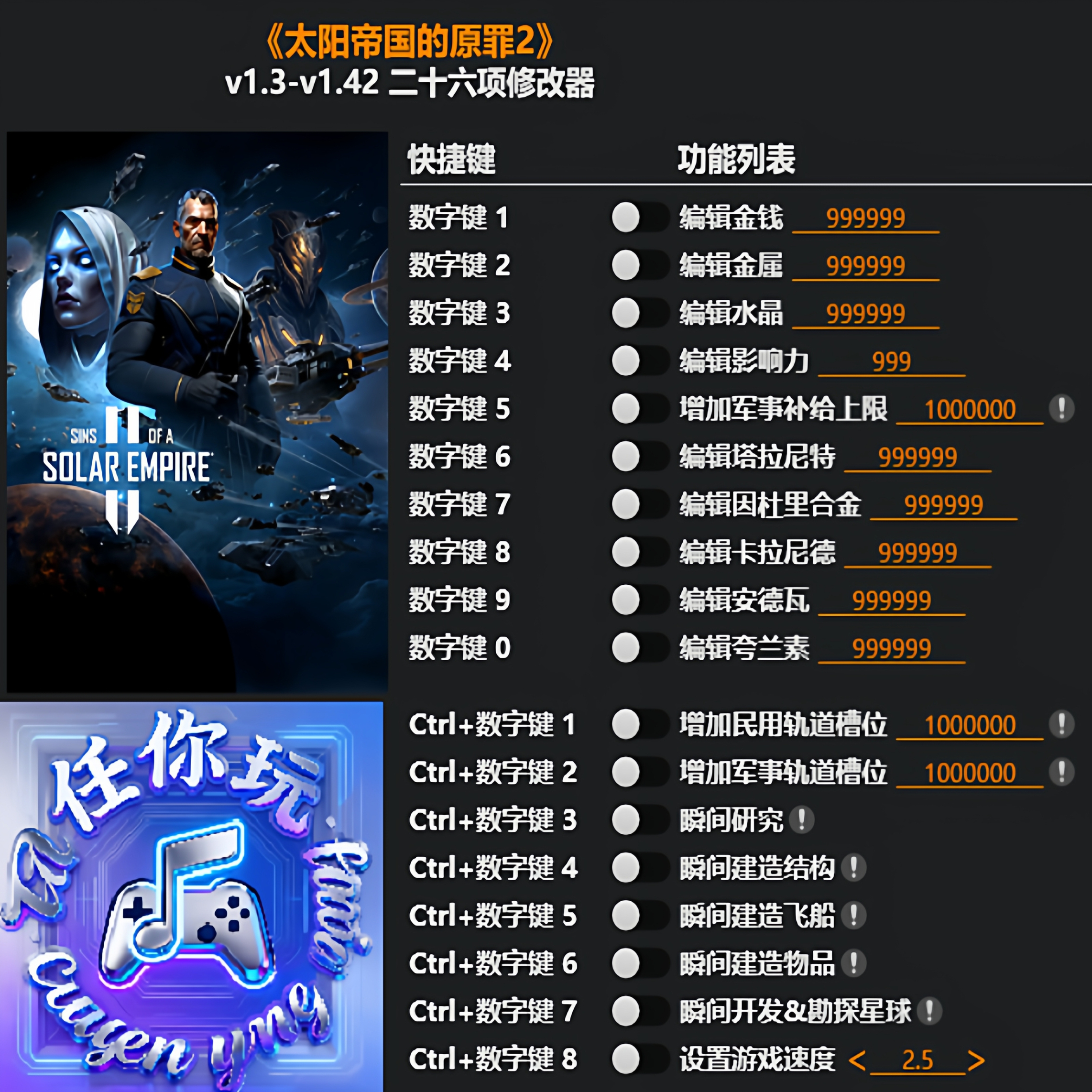 太阳帝国的原罪2正版专用修改器